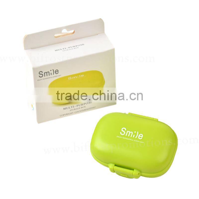 Colored 4 Compartment One Day Mini Pill Box