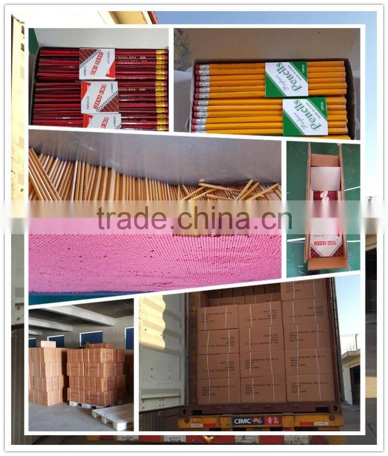 HB wooden pencils, 7 inch black lead pencil with eraser