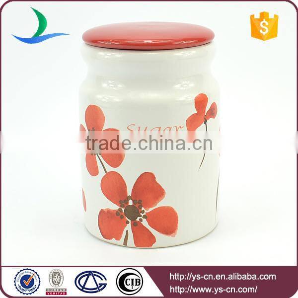Manufacturer Ceramic Storage Containers With Red Ceramic Lid