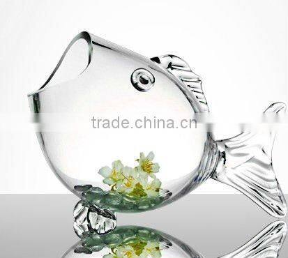 fish shape type bowl vase, glass fish vase
