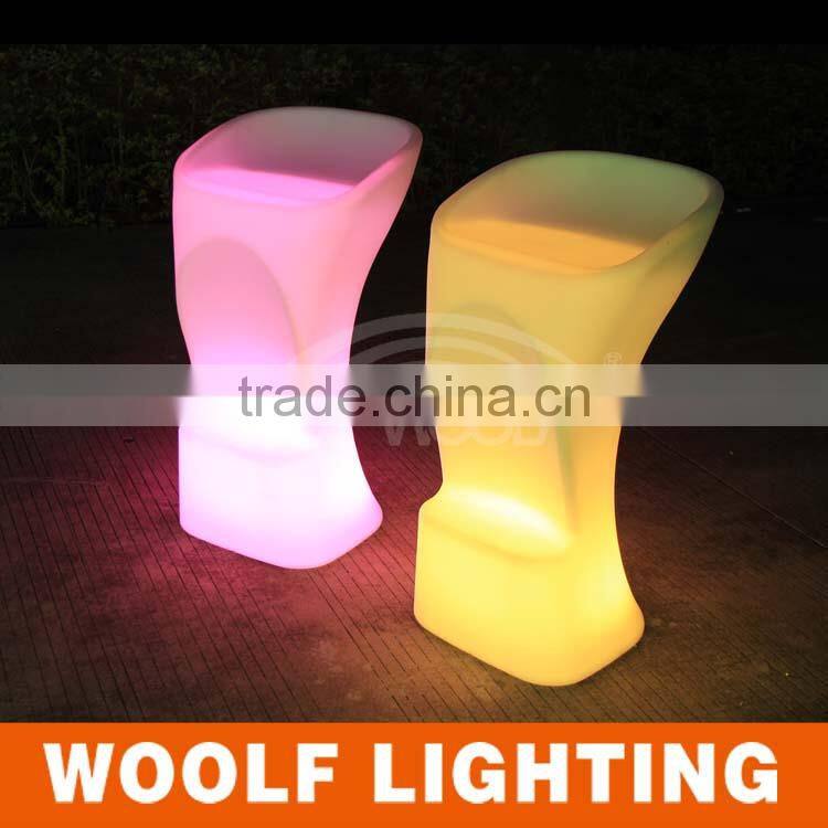 Plastic rechargeable 16 colors RGB waterproof IP65 LED bar stool