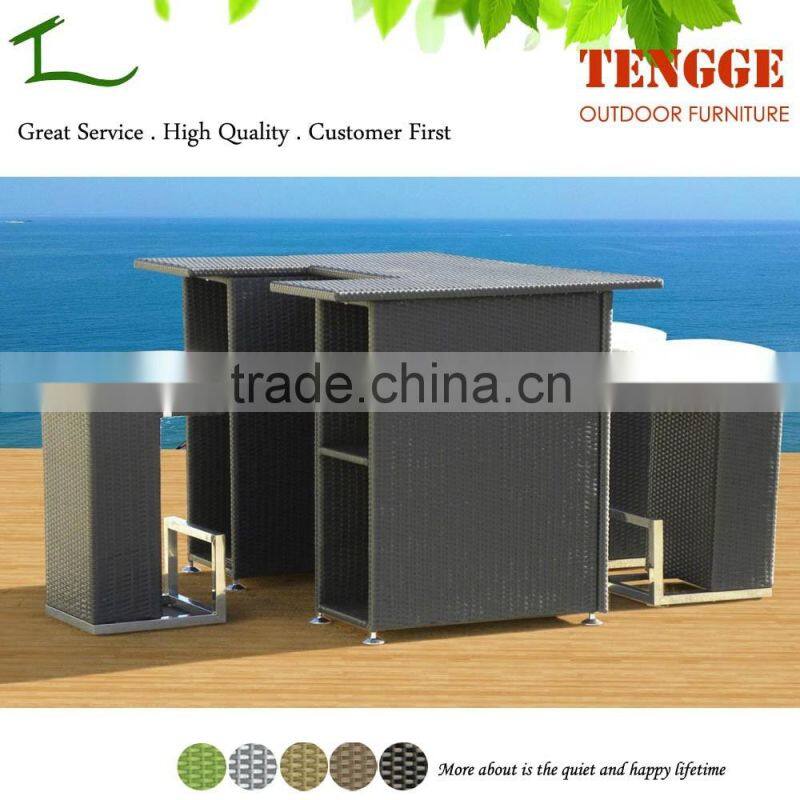 TG15-0201 Hotel Project Sea Side Wicker Outdoor Bar Furniture Sets