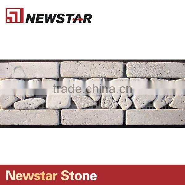 Newstar Tumbled Rock Natural Stone Travertine Tile Backsplash Mosaic