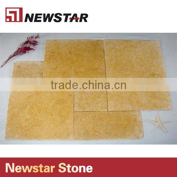 French pattern marble bright golden jerusalem limestone tiles floor