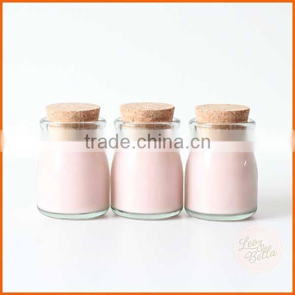 Hot sales mini jars glass with cork lid wholesale