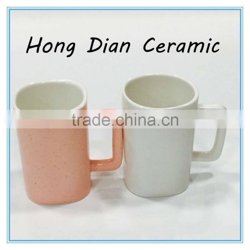 promotional mug creative ceramic mug,White ceramic porcelain tumbler beaker shaving mug with handle