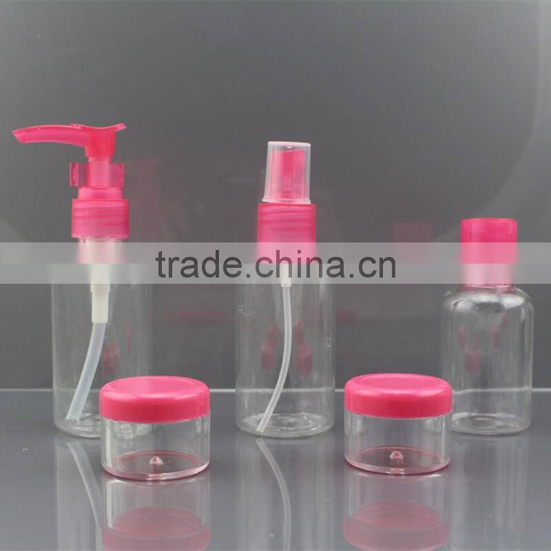 pvc bag package transparent spray bottle pump bottle plastic bottle set for cleaning products