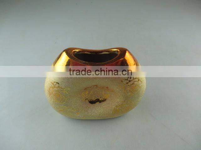 Wholesale Stocklot golden ceramic vase for flower/decorate in cheap price