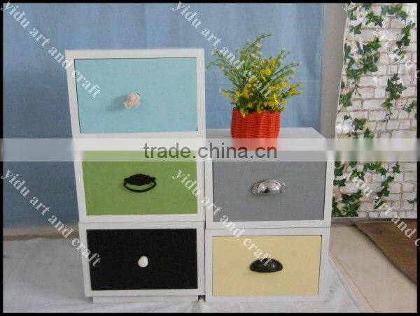 unique design home decorative furniture colorful wooden DIY storage cabinet, easy to move