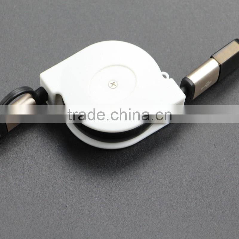 2in1 Retractable Universal Android&iOS Light to USB Charging Cord Tangle-free Charger