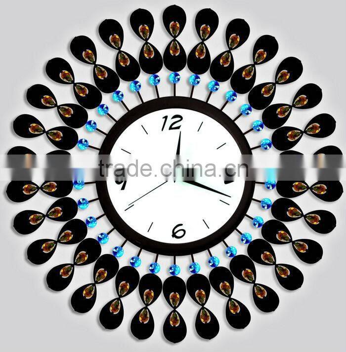 acrylic diamond metal wall clock