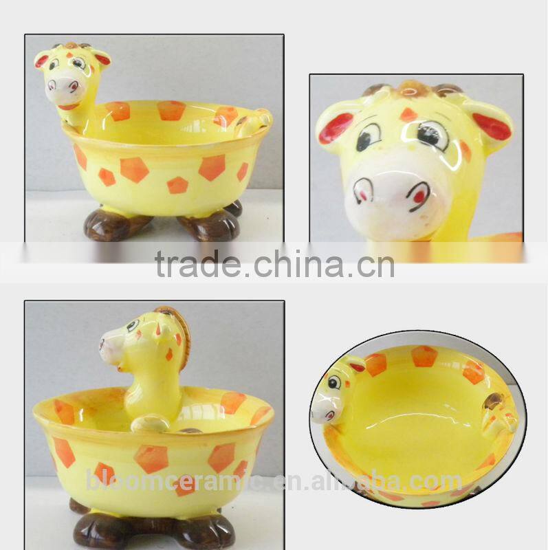 custom printing ceramic Giraffe bowl