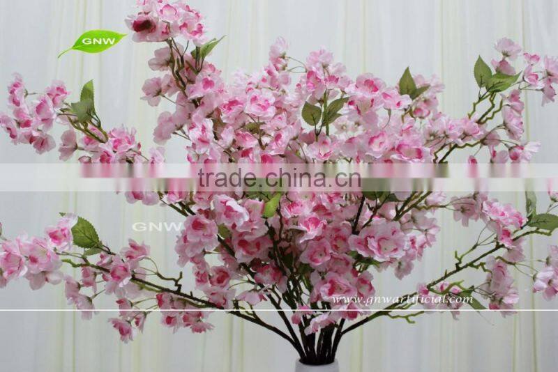 GNW BLB-CH1605014 Latest design wholesale Beautiful Silk flower pink Artificial cherry blossom branche