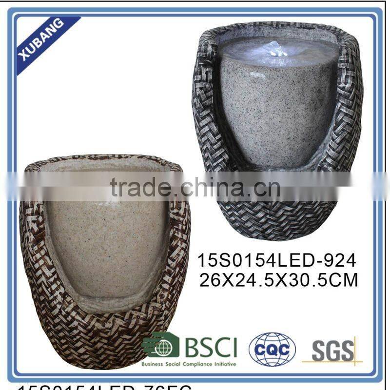 Rattan water feature for home decoration modern stone fountain