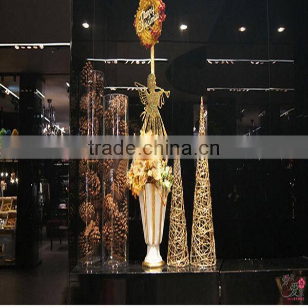 Cylindrical glass vase