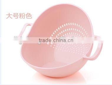 Super practical Creative fashion Plastic wash rice Colander Strainer Sieve bright kitchen plastic drain vegetable basket