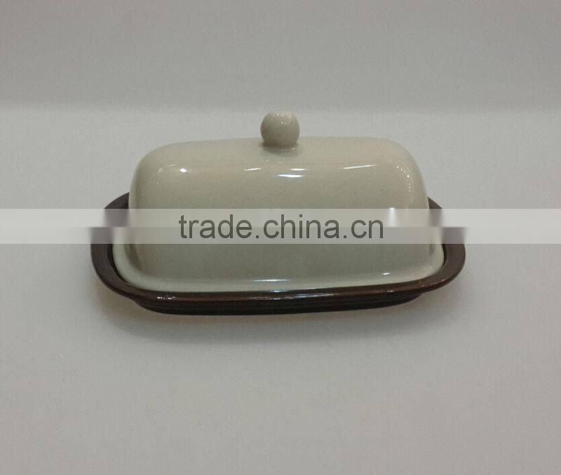 Factory direct wholesale ceramic dip snack butter dish