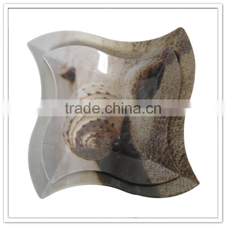 Square National flag shape party melamine seashell plates