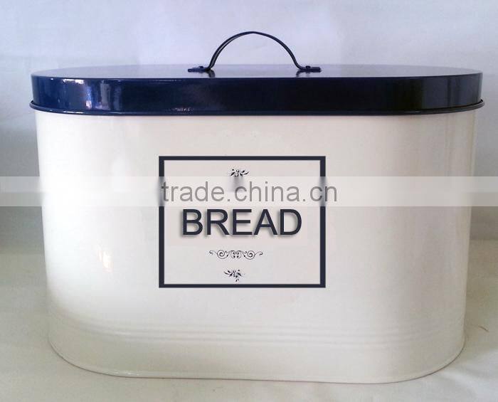 Powder coated with silk print metal bread bin