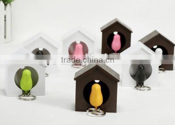 bird's nest key ring with whistle hang on the wall