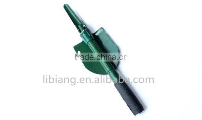 Dual purpose spade shovel antiskid handle