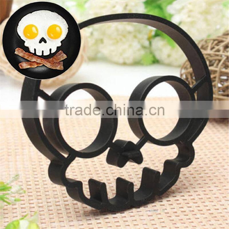 Non-stick Silicone Skull Shape Fried Egg Molds,Breakfast Pancake Slip Rings