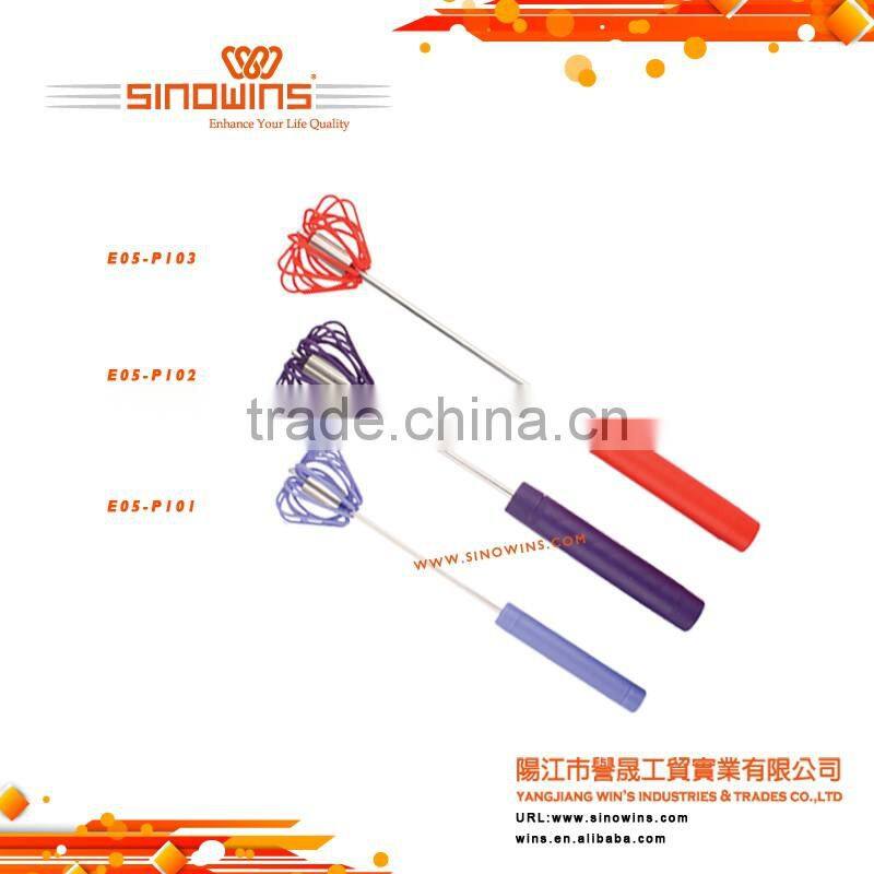 Food Grade Stainless steel Kitchen tools hand rotating egg whisk
