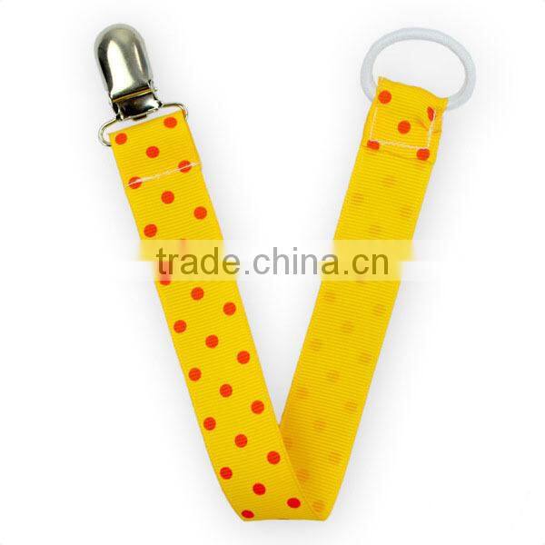 Wholesale Baby Pacifier Clips Customize Ribbon Chain Baby Pacifier Clip Holder