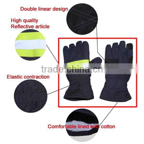 Navy blue fire retardant fabric new 02 type Cotton fabric fire fighting gloves