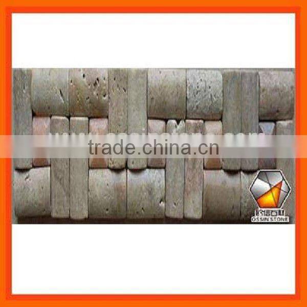 Travertine mosaic lines