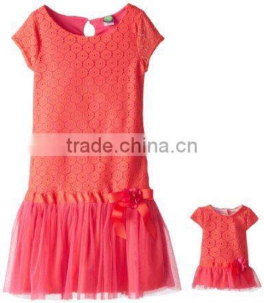 New Arrival Kids Lace Dress With Belt, Lace Dress Patterns For Girls