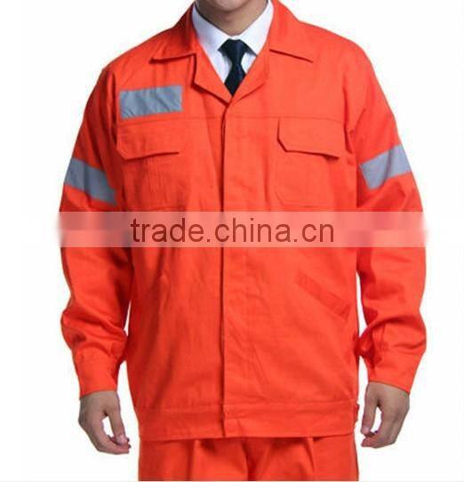 100%cotton hi-vis orange construction workwear overall jacket&pant suit