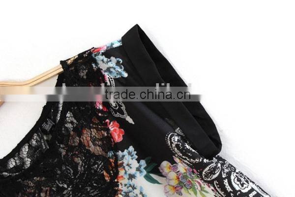 HD-D105 2014 hot design elegant women lace floral dress/casual ladies dress