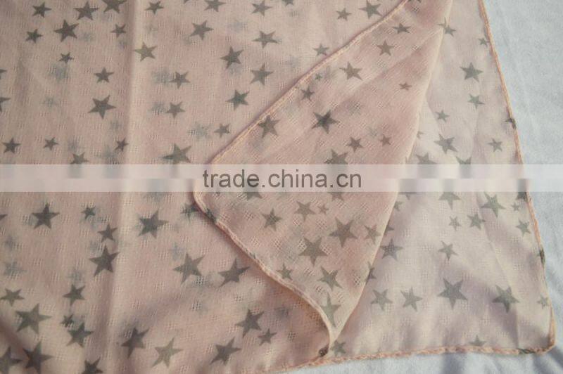 2017 Fashion girls new arrival designer viscose England print star scarf
