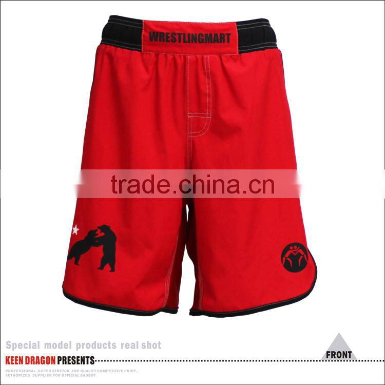 Elastic Waistband Custom Logo Rubber Print Top Brand Mma Shorts