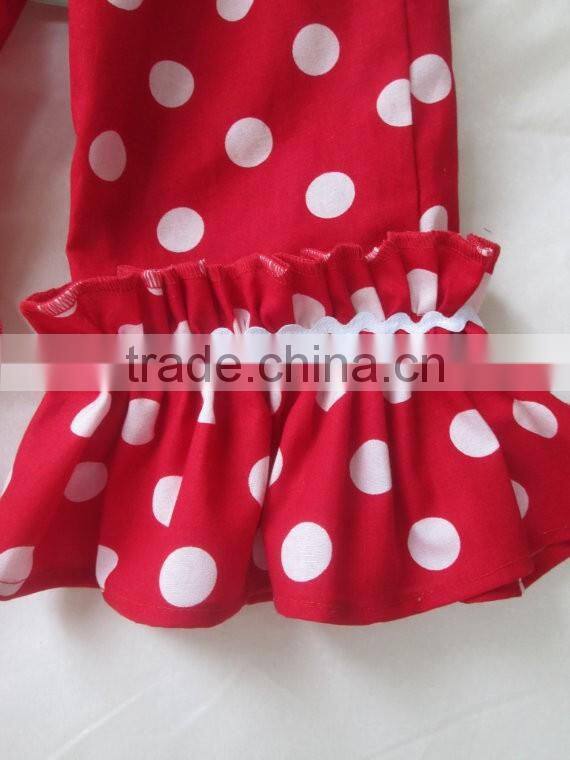 Wholesale Children's Clothes Girls Pants Girls Ruffle Polka Dot Print Baby Leggings