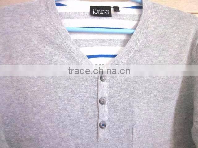 Truworth man Y neck shape with button jumper men's wool sweater high fashion quality