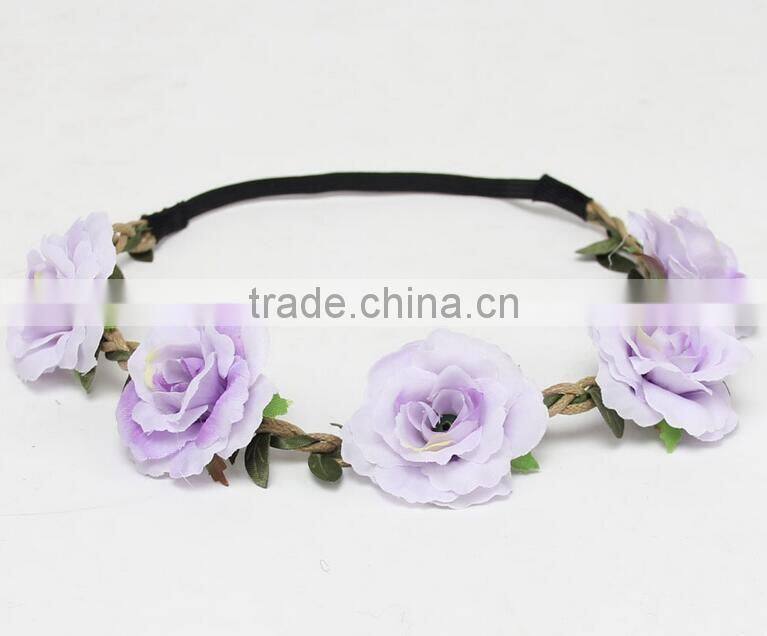 F20074N Wholesale artificial flower garland hair accessory