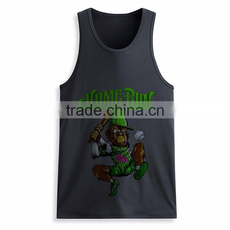 Cheap Printed Front 100 Cotton Wholesale Men Bodybuilding Custom Stringer Tank Top