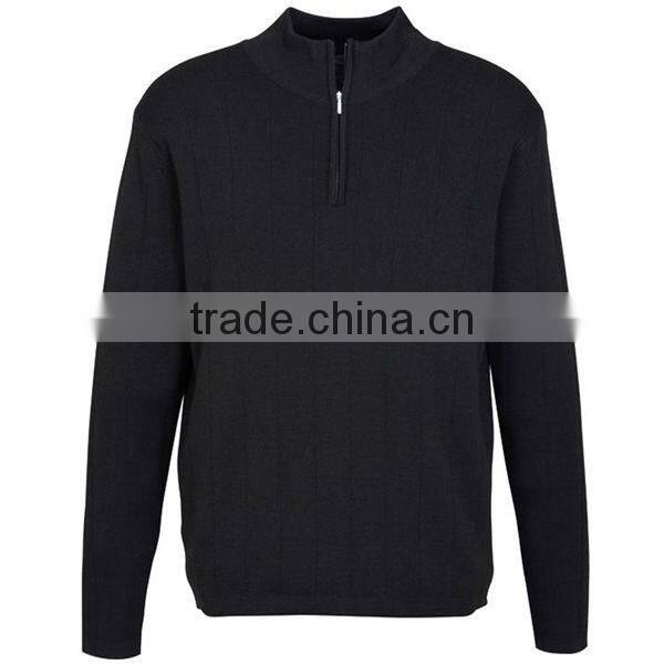Mens Wool Half Zip Knitted Pullover Jumpers