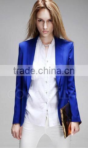 fashion Ladies elegant business suit uniform sets, HOT tailored polyester office ladies suit uniform design 2014 newest style