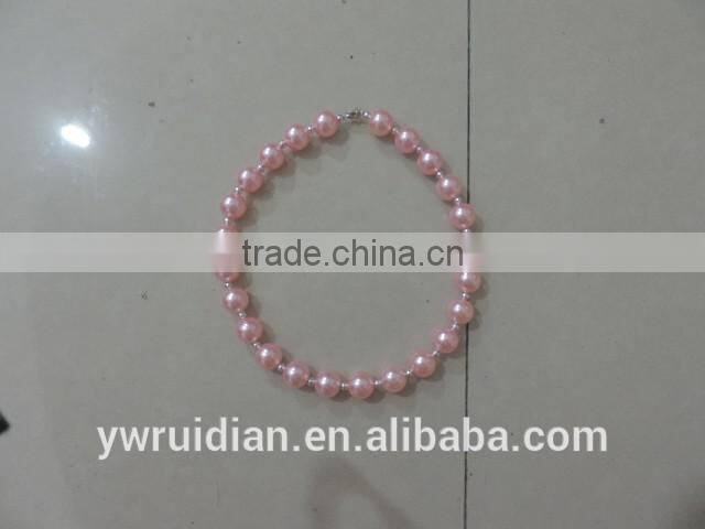 baby girl summer necklaces round pearl jewelry pink kids clothing decor 2016 wholesale children clothes decor