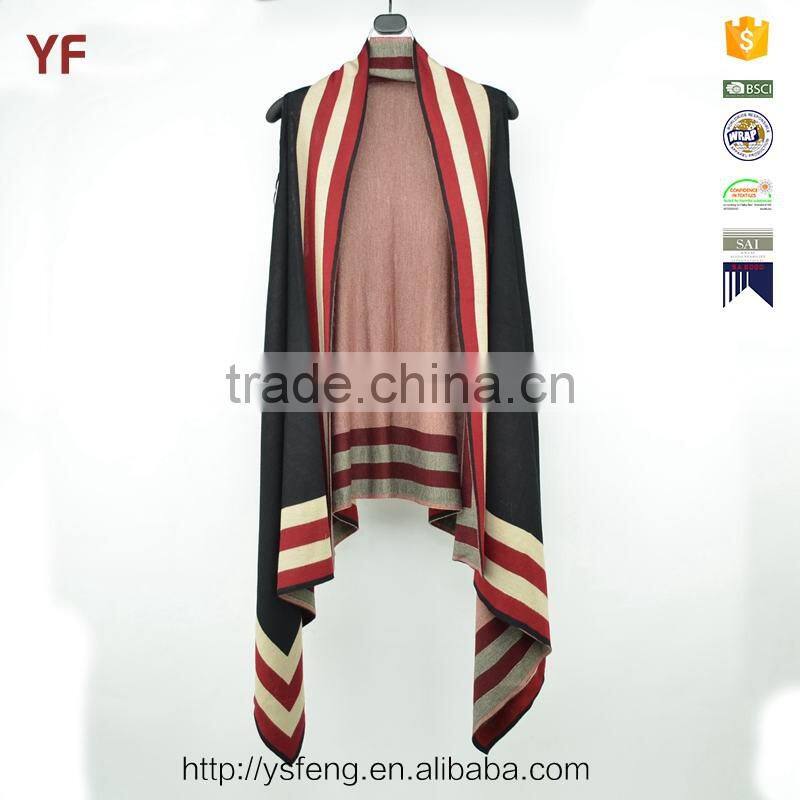 Latest Design Knitted Pattern Sweater Women Poncho