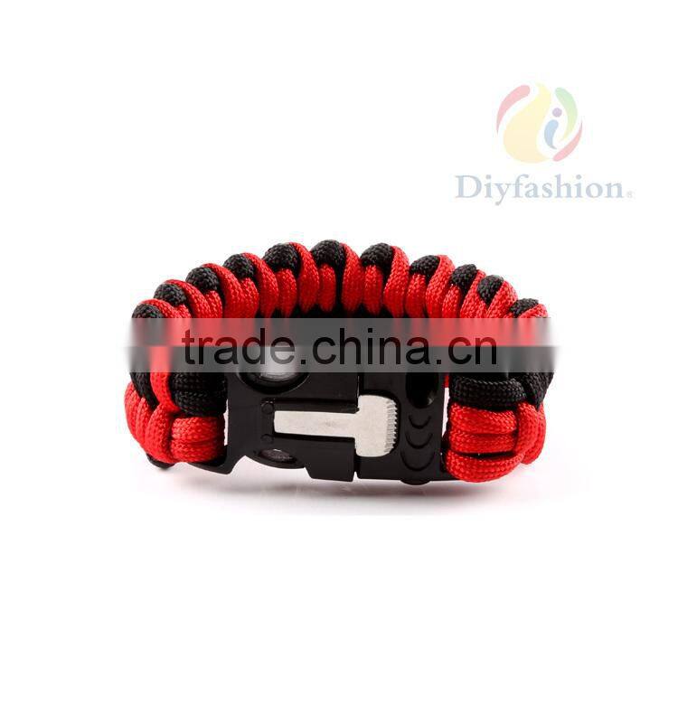 Fashion Best paracord bracelet with paracord charm metal buckle PC6012-8