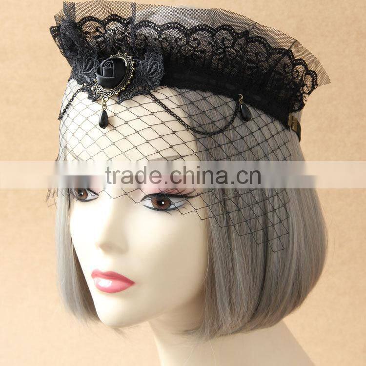 Lady Gothic Crown Flower Half Face Eye Mask Costume Ball Halloween Carnival Accessories Party Sexy