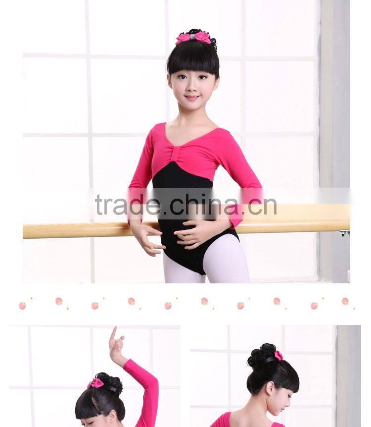 Wholesale Kids Girls Training Dance Costumes 100% Cotton Gymnastics Leotards