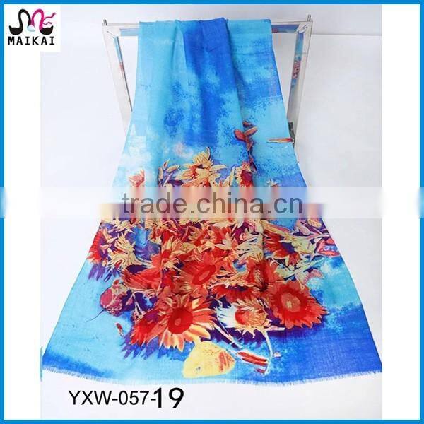 High quality screen printing wool scarf factory china