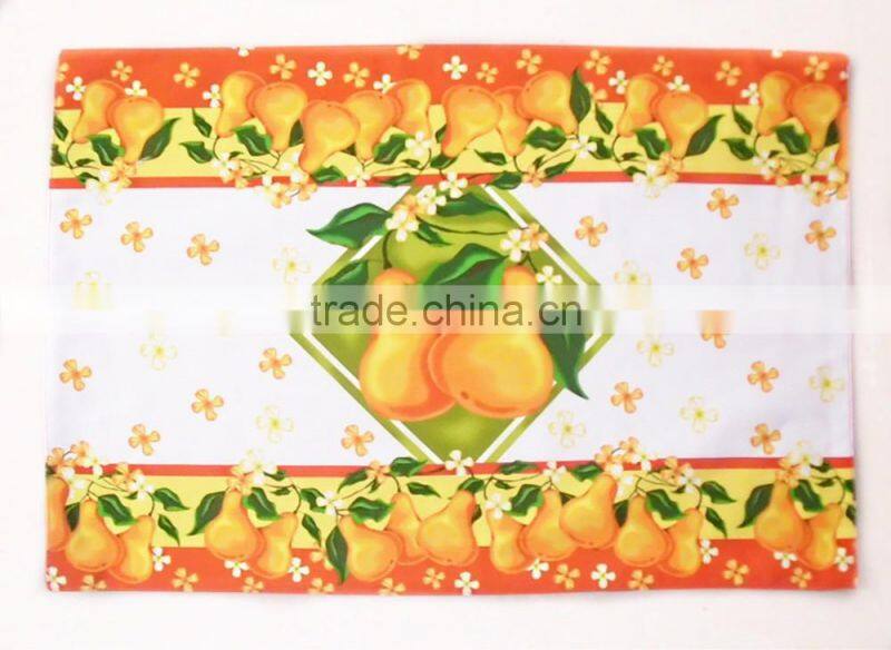 100% Cotton Apple Printed Fancy Woven Fabric Table Placemat