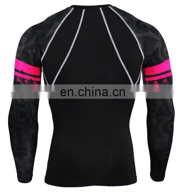 Flat lock seam long sleeve mens compression shirts wear