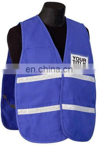 Blue reflective safety vests with pockets